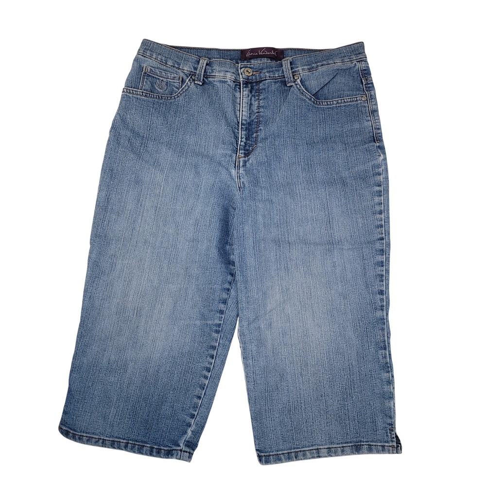 Gloria Vanderbilt Amanda Capri Pants Short Womens 12 Blue Denim Skimmer Jeans